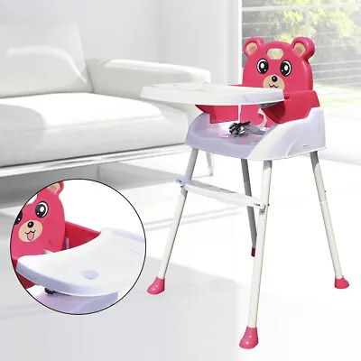 Adjustable Non-Slip Baby Feeding Highchair 4-in-1 Toddler Table Chair With Tray  • £22