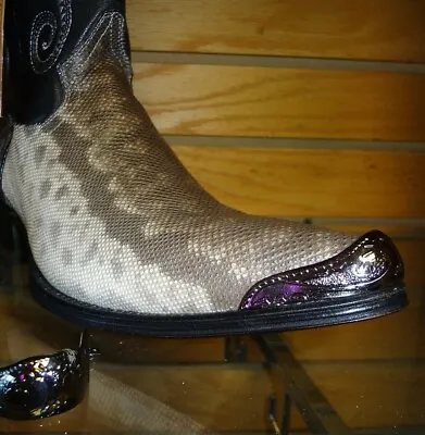New Pointy Toed Gun Metal - Shiny Black Cowboy Boot Tips/Toe Plates Guards • $17.50
