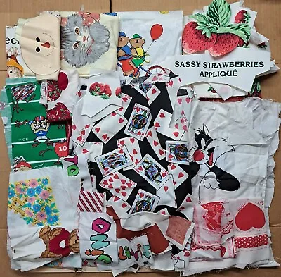 $15.80 • Buy Large Appliques Lot, VTG Strawberries, Cartoon Characters, Hearts, Playing Cards