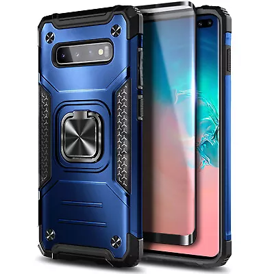 For Samsung Galaxy S10 S10 Plus S10e Case Ring Kickstand Cover +Screen Protector • $9.99