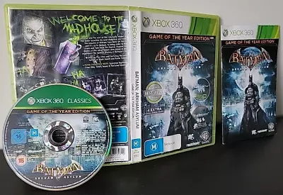 Batman Arkham Asylum Microsoft GOTY Xbox 360 Includes Manual  Free Post • $15.95