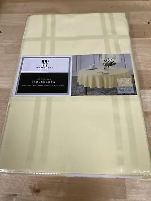NEW Wamsutta Spill Proof 60 In Round Microfiber Tablecloth - Canary • $20.99