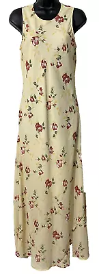 Vintage Y2K 90s My Michelle Floral Maxi Dress Sleeveless Yellow 9/10 • $39.77