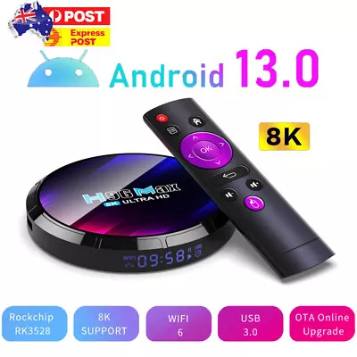 2024 Upgraded H96 MAX Smart Android 13.0 TV Box Quad Core 8K HD Stream Player AU • $54.99