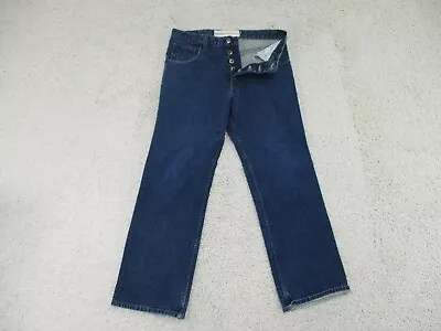 VINTAGE Matix Jeans 30x29 Mens Blue Denim Button Fly Dark Wash Boot Cut Rodeo K9 • $12.75