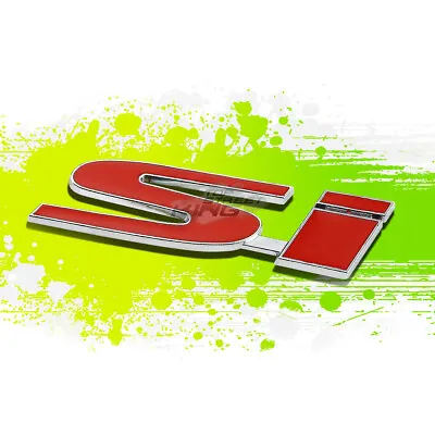  Si  Red Letter Logo Trim Badge Metal Emblem Decal Front/rear Exterior Sticker • $6.45