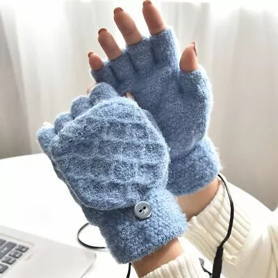 Winter Electric Heated Gloves Warmer USB Chargeable Full & Half Finger Mitten US • $8.99