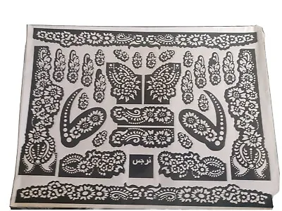 New Henna Stencil Mehndi Templates Easy To Use Design Indian Style Body Art Eid • £3.60