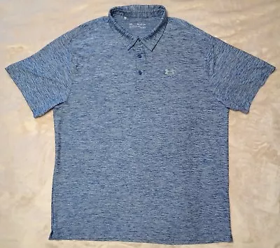 Under Armour Heat Gear Polo Shirt Men's Blue Loose • $13