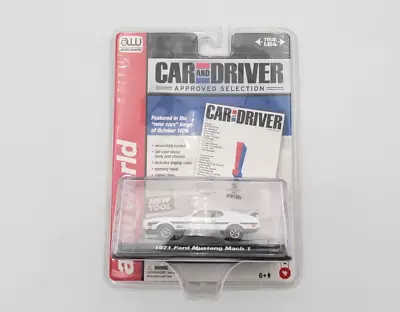 2013 Auto World Car & Driver 1971 Ford Mustang Mach 1 In White! True 1:64 • $16.99