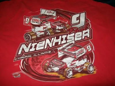 Vintage PAUL NIENHISER #9 CAM2 World Of Outlaws Sprint Car T-Shirt XL USAC WoO • $9.99