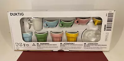 IKEA ☆ DUKTIG ☆10-Piece Ceramic Coffee / Tea Set -Kid Food Role Play Kitchen Toy • $48