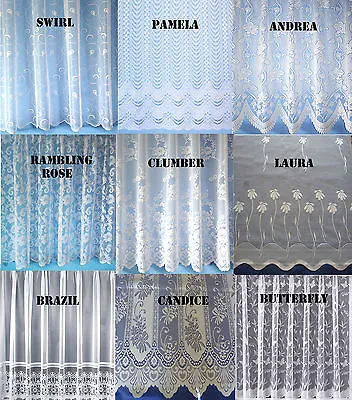 Premium Quality White Lace/Voile Net Curtain Sold By Yard - New Cheap Price&post • £2.97