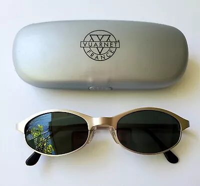 Vintage Vuarnet 063 PX 3000 Silver Tone Metal Sunglasses & Original Fedon Case • $111