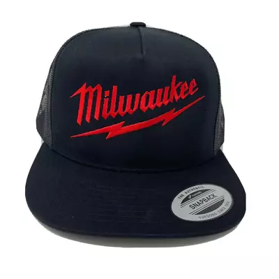 Milwaukee Tools Black Hat With Red Logo Trucker Hat Cap • $26