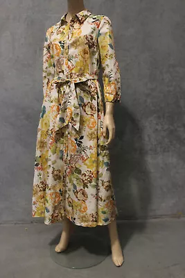 ZARA Floral Shirtdress Dress LARGE 12 Roses Boho Formal Wedding Guest • $49.95