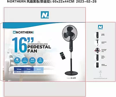 £39.99 • Buy Electric Oscillating Pedestal Air Cooling Fan 16” With Remote Control Standing
