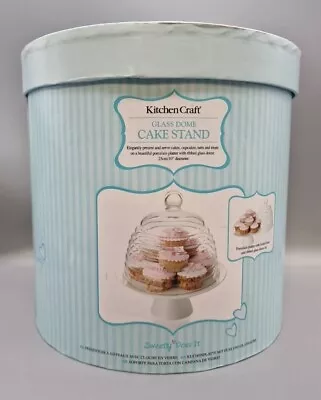 KitchenCraft Glass Dome Cake Round Stand 29cm With Lid 2 • £20