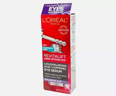 L'Oreal Revitalift Derm Intensives 2.5% Hyaluronic Acid+Caffeine Eye Serum 0.6oz • $15.95