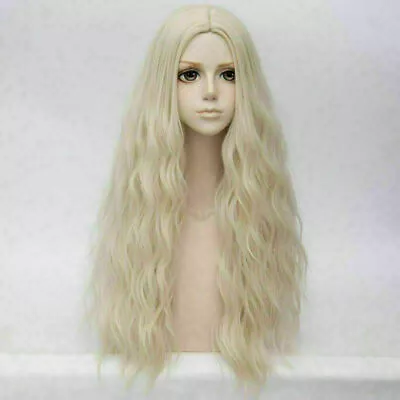 78CM Long Lolita Curly Cosplay Fancy Heat Resistant Halloween Fluffy Wig Cute • £19.19