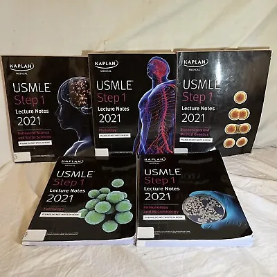 KAPLAN USMLE Step 1 Lecture Notes 2021: 5 Book Set Very Good Condition • $75