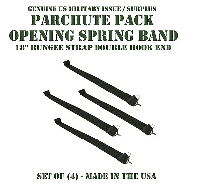 US MILITARY AIRBORNE T-10 PARACHUTE DEPLOYMENT OPENING SPRING BUNGEE SET Of 4 • $24.95