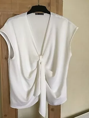 Ladies Zara White Blouse Size EUR M • £4