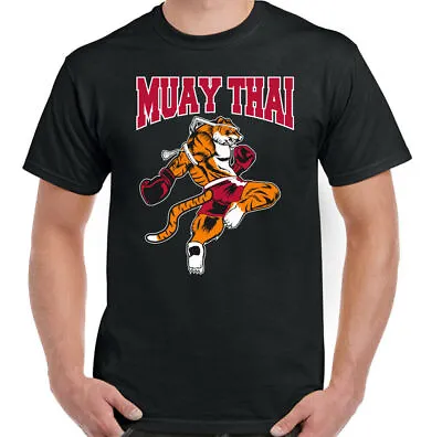 Muay Thai T-Shirt Tiger MMA Mixed Martial Arts Mens BJJ Top UFC Kick Boxing Kit • £10.99