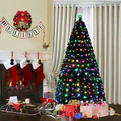 Fibre Optic Pre Lit Christmas Tree 4/5/6/7FT W/ LED Star Lights Xmas Tree Decor • $39