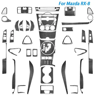 49Pcs Real Carbon Fiber Kits Whole Interior Trim Cover For Mazda RX8 RX-8 04-08 • $195.99