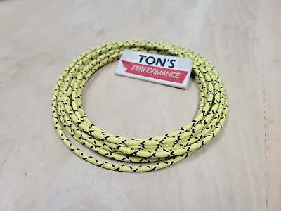 10 Feet Vintage Braided Cloth Covered Primary Wire 16 Gauge 16ga Yellow Black Cr • $6.99