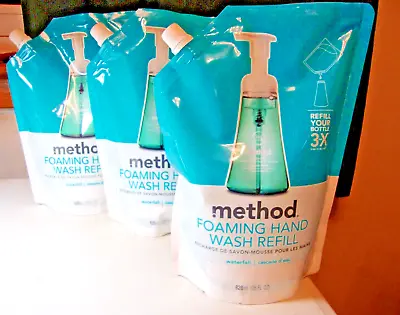 (3) Method 28 Fl Oz Ea Foaming Hand Wash Soap Refill ~Waterfall  ~ NEW • $26