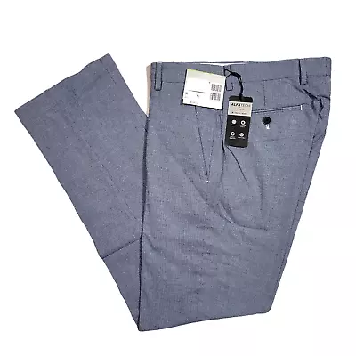 Alfani Slim-Fit Blue White Seersucker Check Dress Pants Mens 33 X 32 • $34.49