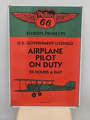 Vintage Boeing Phillips 66 Porcelain Sign Rare US Govt Airplane Pilot Gas Oil • $95