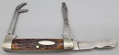 Vintage Robeson 632800 3-Blade Bone Handle Radio Pocket Knife Scarce! • $499.99