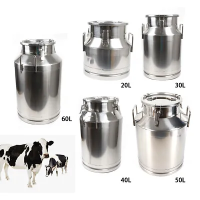 Stainless Milk Can Pail Bucket Wine Milk Bucket Milk Tote Jug 20L/30L/40L/50/60L • $87