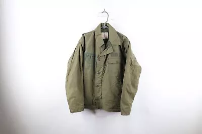 Vtg 70s Vietnam War Mens L US Navy Cold Weather Permeable A-2 Deck Jacket USA • $108.71