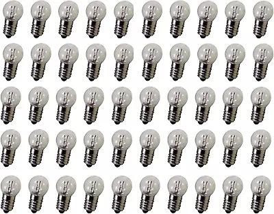 DC 50Pcs E10 6V 0.3A Warm White Bulb Light Bulbs Miniature Screw Base (6V) • $19.35