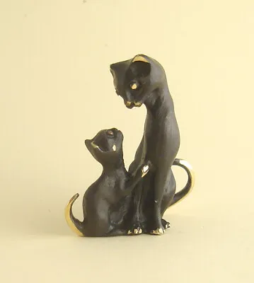 Walter BOSSE Vienna Pair Of CATs - Mother And Kitten Patinated Brass Bronze • $64.99