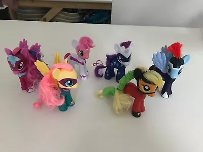 6 Inch My Little Pony Figures G4 Superhero Power Ponies Set Of 6 Bundle • £17