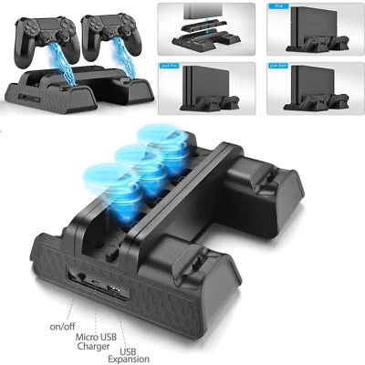 $30.99 • Buy Vertical Stand For PS4/PS4 Slim/PS4 Pro,Multifunctional Charging Dock Non-Slip