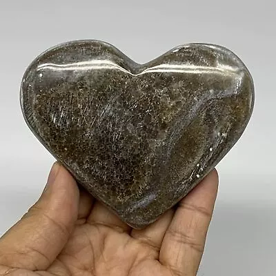 189.4g3 X3.7 X0.8  Natural Chocolate Gray Onyx Heart Polished @MoroccoB18767 • $10.50