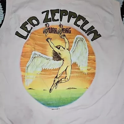 Vintage Led Zeppelin 80s Single Stitch Tour Tee Swan Song Shirt Sleeveless Read • $99.99