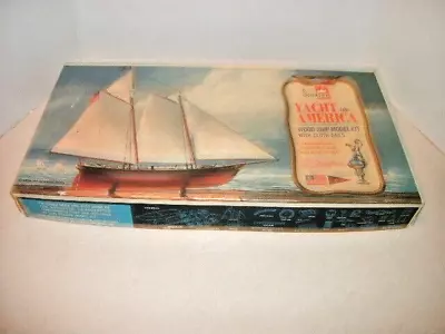 Scientific Yacht 1851 America Wood Ship Model Kit W/ Cloth Sails Partially Built • $8