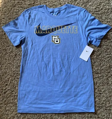 NEW Nike Marquette Golden Eagles Sky Blue Dri-Fit Shirt Men’s Small Basketball • $11.99