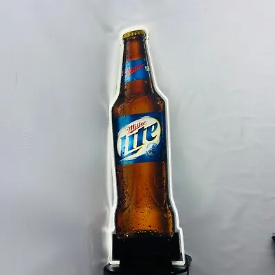 Miller Lite Beer Back Bar LED Light Up Bottle Sign Game Room Man Cave RARE • $39.95