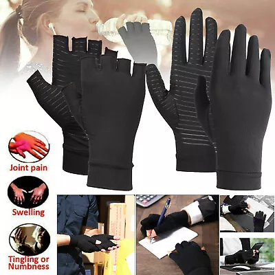Copper Compression Arthritis Gloves Hand Support Joint Pain Relief Wrist Brace  • $7.21