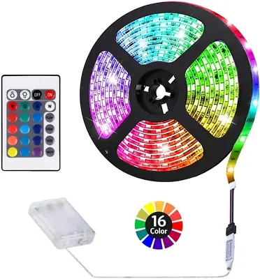 Battery Powered LED Strip Lights Remote Controlled Multi-Color Changing • $13.50