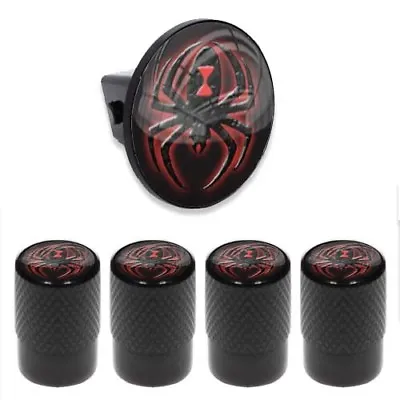 Tow Hitch Cover Insert Plug For Truck & SUV + VALVE CAPS RED BLACK WIDOW SPIDER • $14.95