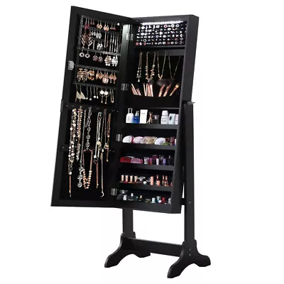 Levede Mirror Jewellery Cabinet Makeup Storage Cosmetic Organiser Box Standing • $139.99